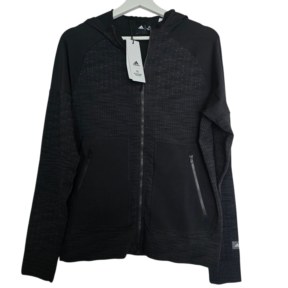 NWT Adidas Reigning Champ Black Textured Hoodie